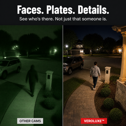 VeroLuxe™ Solar Security Cam — Monitor Every Angle 24/7, Wire-Free Convenience