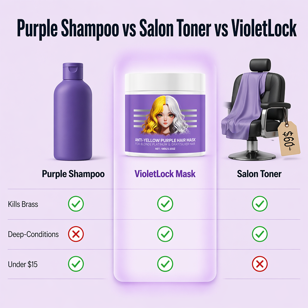 VioletLock™ — Eliminate Brassy Yellow, Deep Condition & Maintain Cool Blonde Between Salon Visits