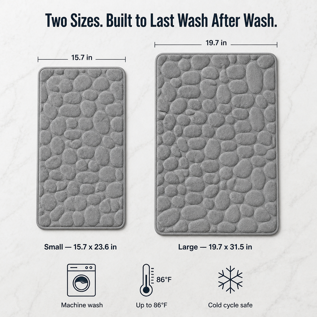 EverLux™ — Walk on Plush Cobblestones That Hold Tile and Dry Instantly