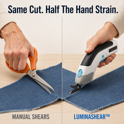 LuminaShear™ — Slice Through Fabric, Leather & Cardboard Without Hand Strain