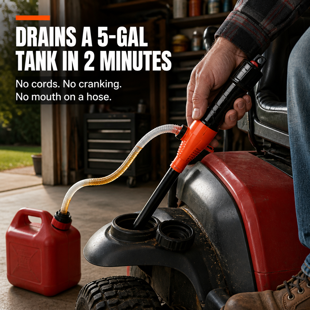 TurboFlow™ — Pump Fuel, Water, or Oil Hands-Free at 2.2 Gallons per Minute