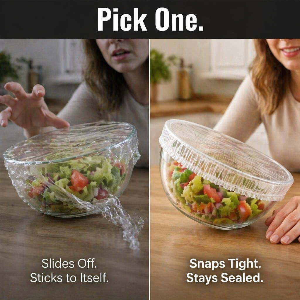FreshWrapPro™ — Seal Any Bowl in One Stretch and Avoid the Cling-Wrap Struggle
