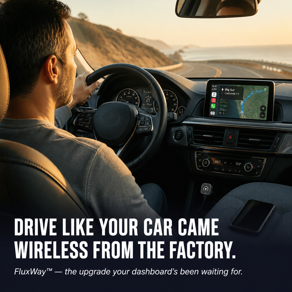 FluxWay™ — Ditch the Cable and Auto-Connect Wireless CarPlay & Android Auto