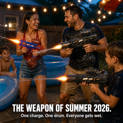 ThunderSplash™ — Soak the Yard with No Pumping, USB-C Power & Flashing Muzzle Lights