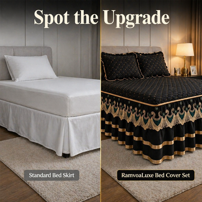 RamvoaLuxe™ — Wrap Your Bed in Embroidered Lace and Gilded-Ribbon Hotel-Suite Elegance