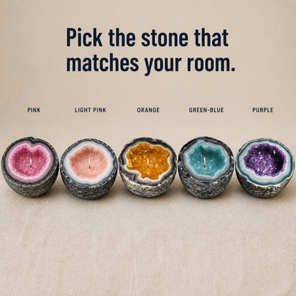 LumaCryst™ — Genuine Crystals Illuminated Within a Hand-Cut Agate Geode Bowl