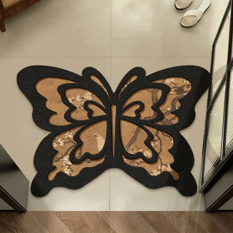 Retro butterfly fast-drying non-slip diatomaceous mat