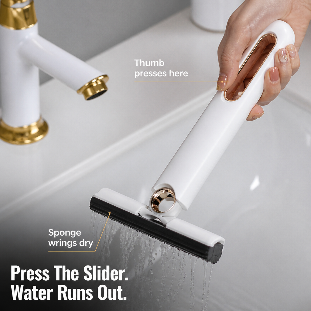 SwiftSwipe™ — Clean Spills and Twist Dry Using Just One Hand