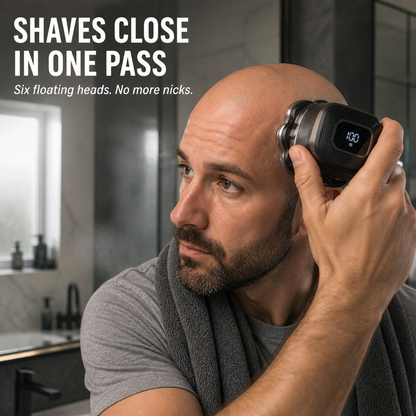 ApexGlide™ — Achieve a Whole Head Smooth Shave in Less Than 3 Minutes