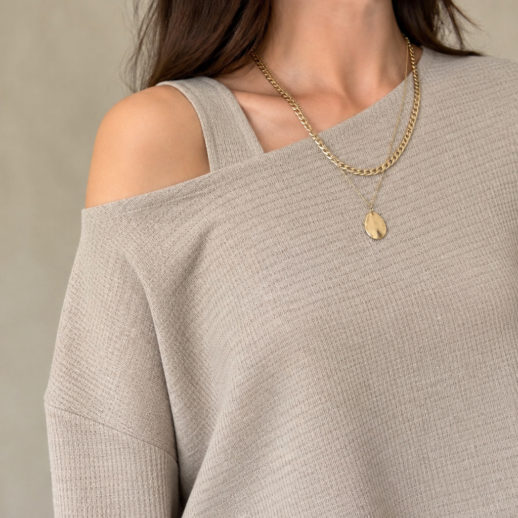 VeloraMist™ – Soft Knit Two-Piece Ensemble with Layered Cropped Top