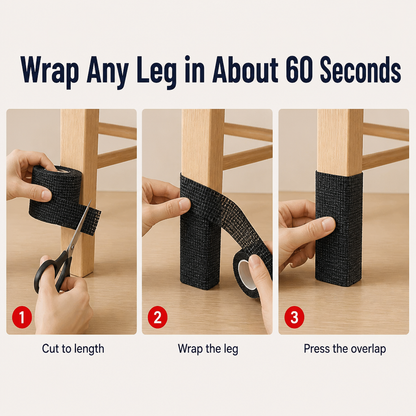 FlexGuard™ — Quiet Squeaky Chair Legs and Prevent Floor Marks in 60 Seconds | Cut-to-Fit Wrap