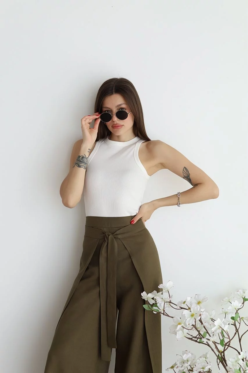 Lina™ – Linen Pants with Wide Cut