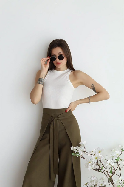 Lina™ – Linen Pants with Wide Cut