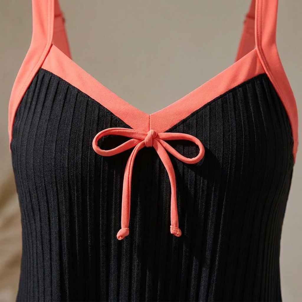 SoloraSway™ – Breezy Pleated Tankini with Coverage Shorts