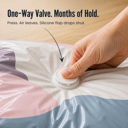 SwiftSpace™ — Squash Comforters, Coats & Bedding to One-Fifth Their Size, No Pump Needed