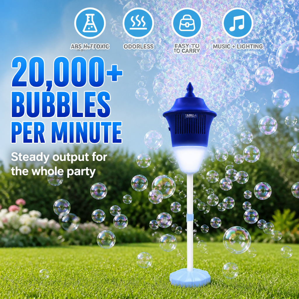 BubbleWhirl™ — Flood Every Party with 20,000 Bubbles, LED Colors & Tunes