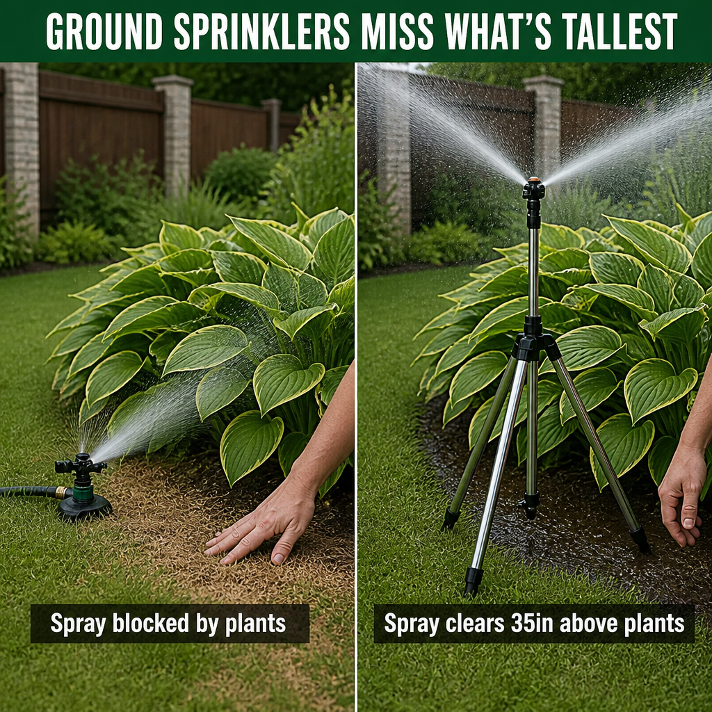 HydraMist™ — Raise Your Sprinkler Over the Plants and Reach Every Angle