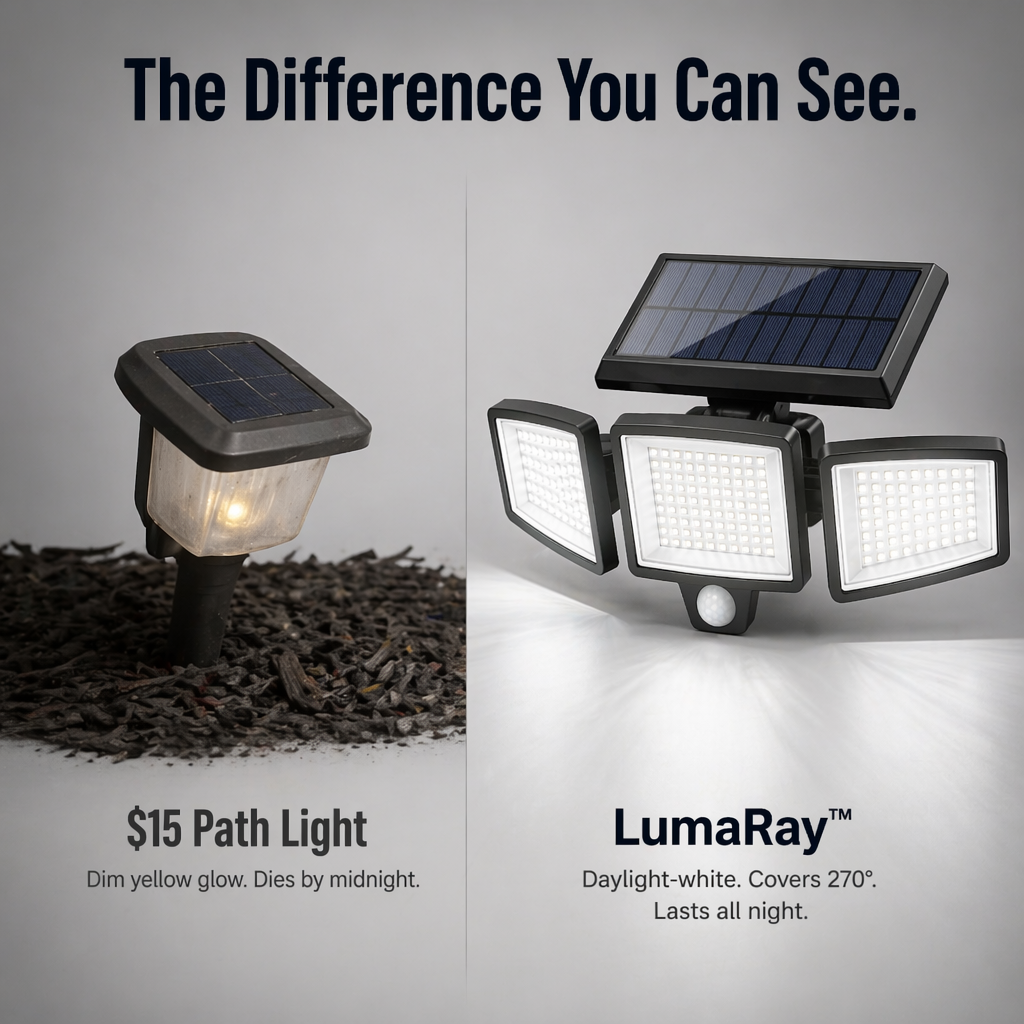 LumaRay™ — Illuminate Every Shadowy Spot With 270° Motion-Activated Solar Lighting