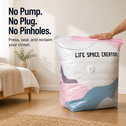 SwiftSpace™ — Squash Comforters, Coats & Bedding to One-Fifth Their Size, No Pump Needed