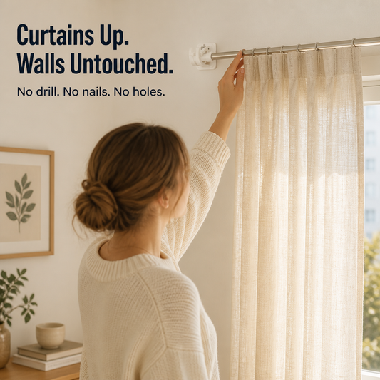 GripSafe™ — Mount Curtain Rods in 60 Seconds Without Drilling Any Holes