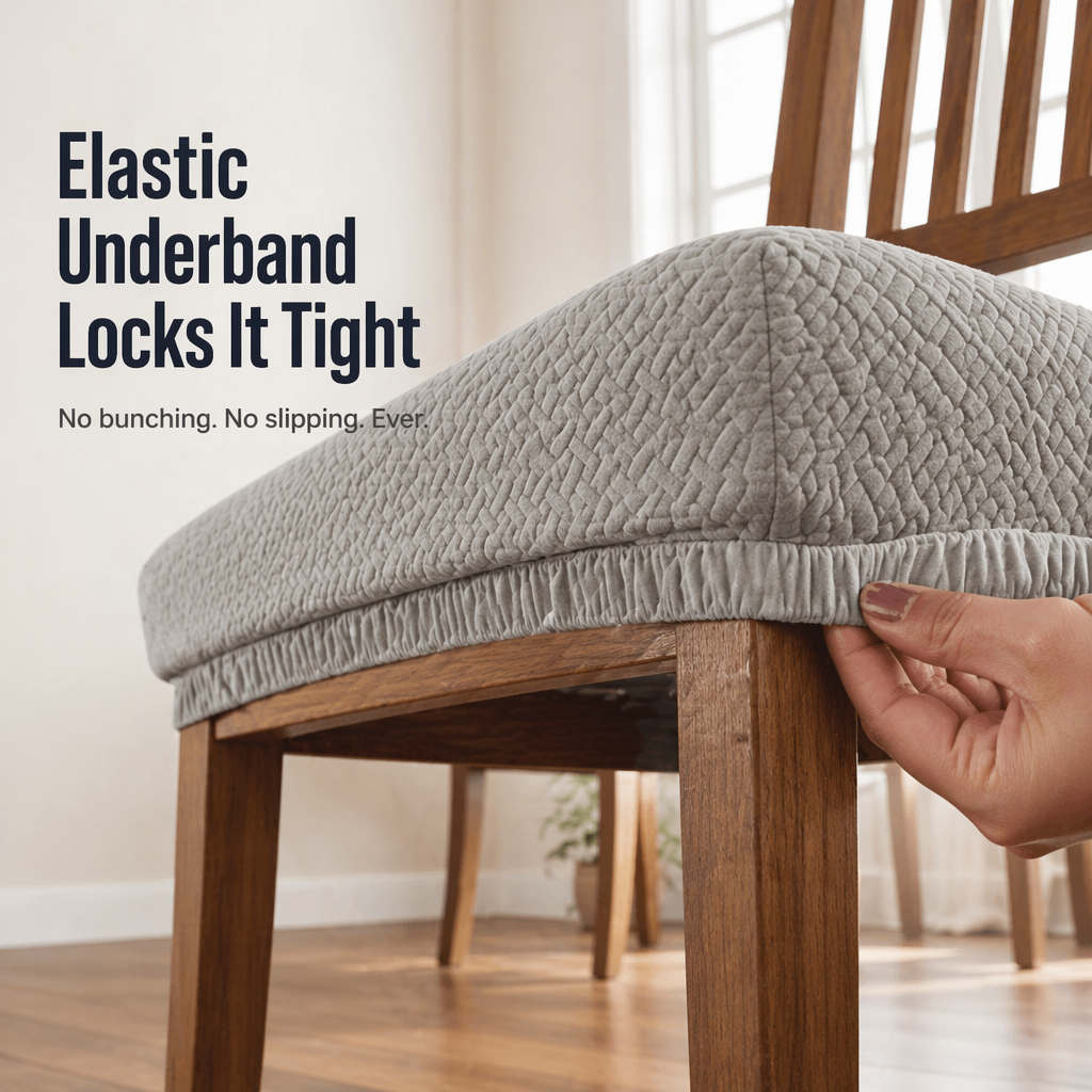 SlipGuard™ Jacquard Chair Covers — Protect Every Seat Against Spills, Stains & Sticky Hands