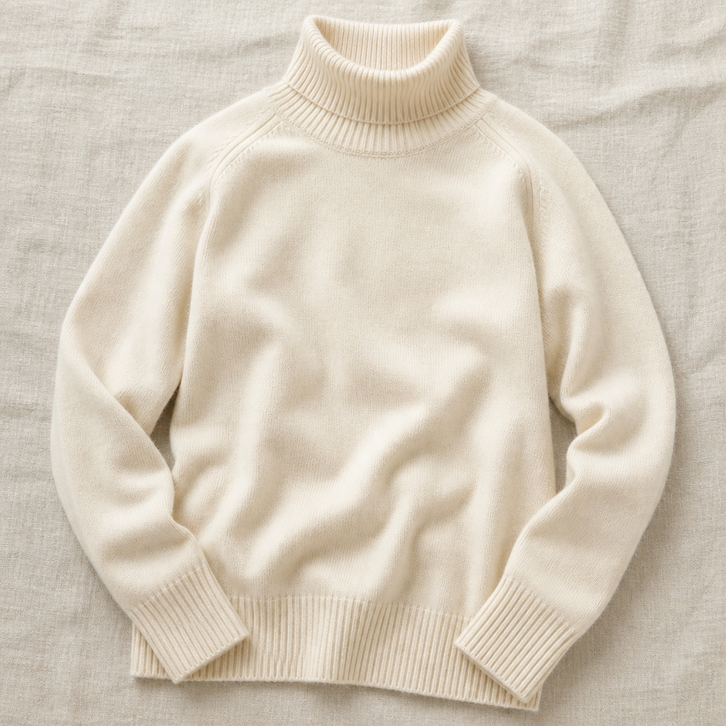 ArcticSilk™ – Comfortable Loose-Fit Turtleneck Pullover with Ribbed Edging
