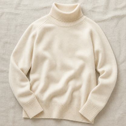 ArcticSilk™ – Comfortable Loose-Fit Turtleneck Pullover with Ribbed Edging