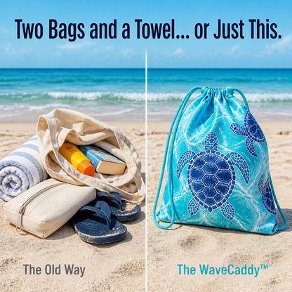 WaveCaddy™ — Carry Your Entire Beach Day in a Single Towel-Backpack Hybrid
