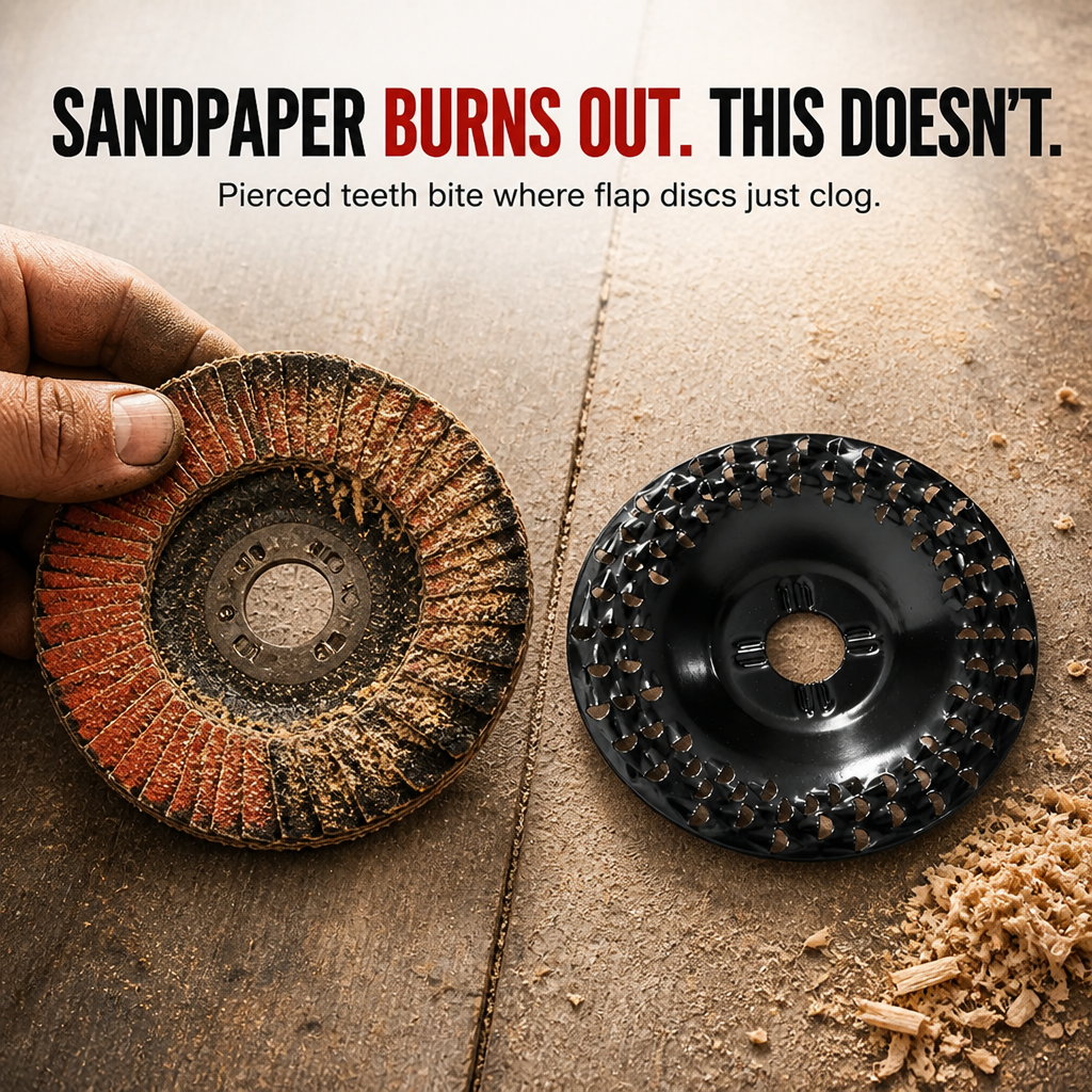 VeloCraft™ — Cut, Sculpt & Shape Wood at Double Speed on Any 5″ Grinder