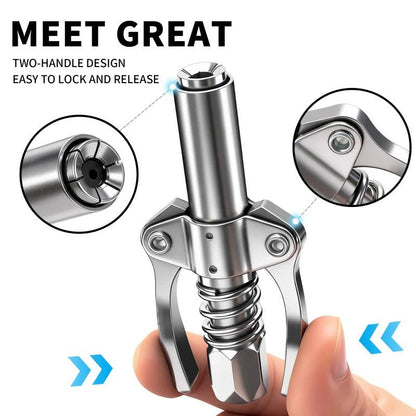 IronGrip™ — Hands-Free Lock on the Zerk and Pump Grease