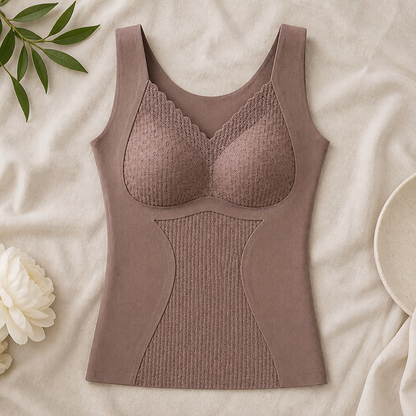 VeloFlex™ – Seamless Thermal Shaping Camisole with Integrated Lace Bra