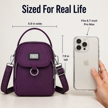 VeloStride™ Mini Crossbody — Tote Your Phone, Wallet & Keys Rain or Shine