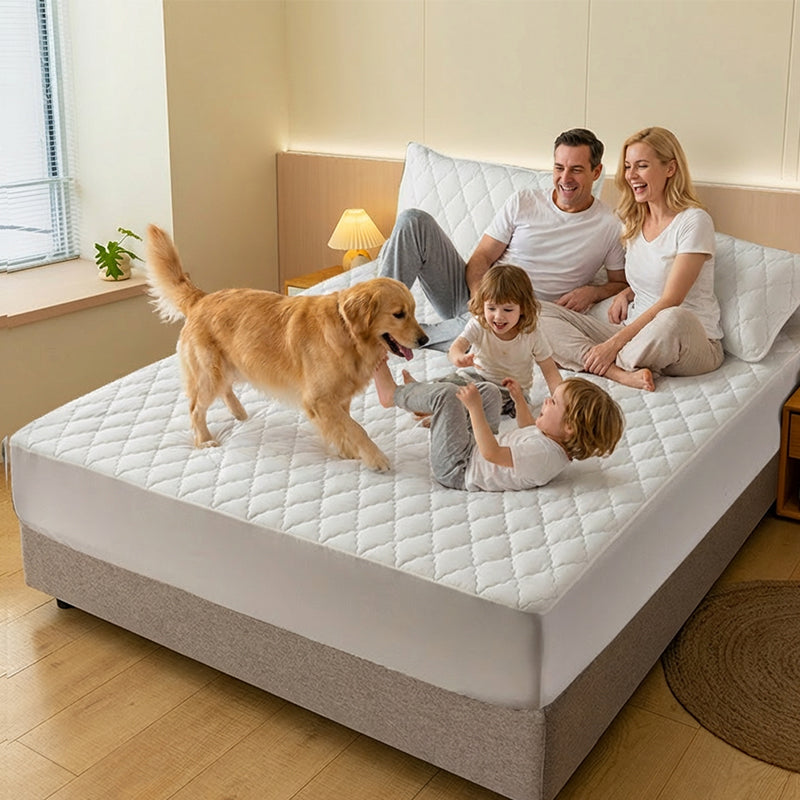 SnoozeShield™ — Wrap Your Bed in Heavenly Softness and Total Stain Defense