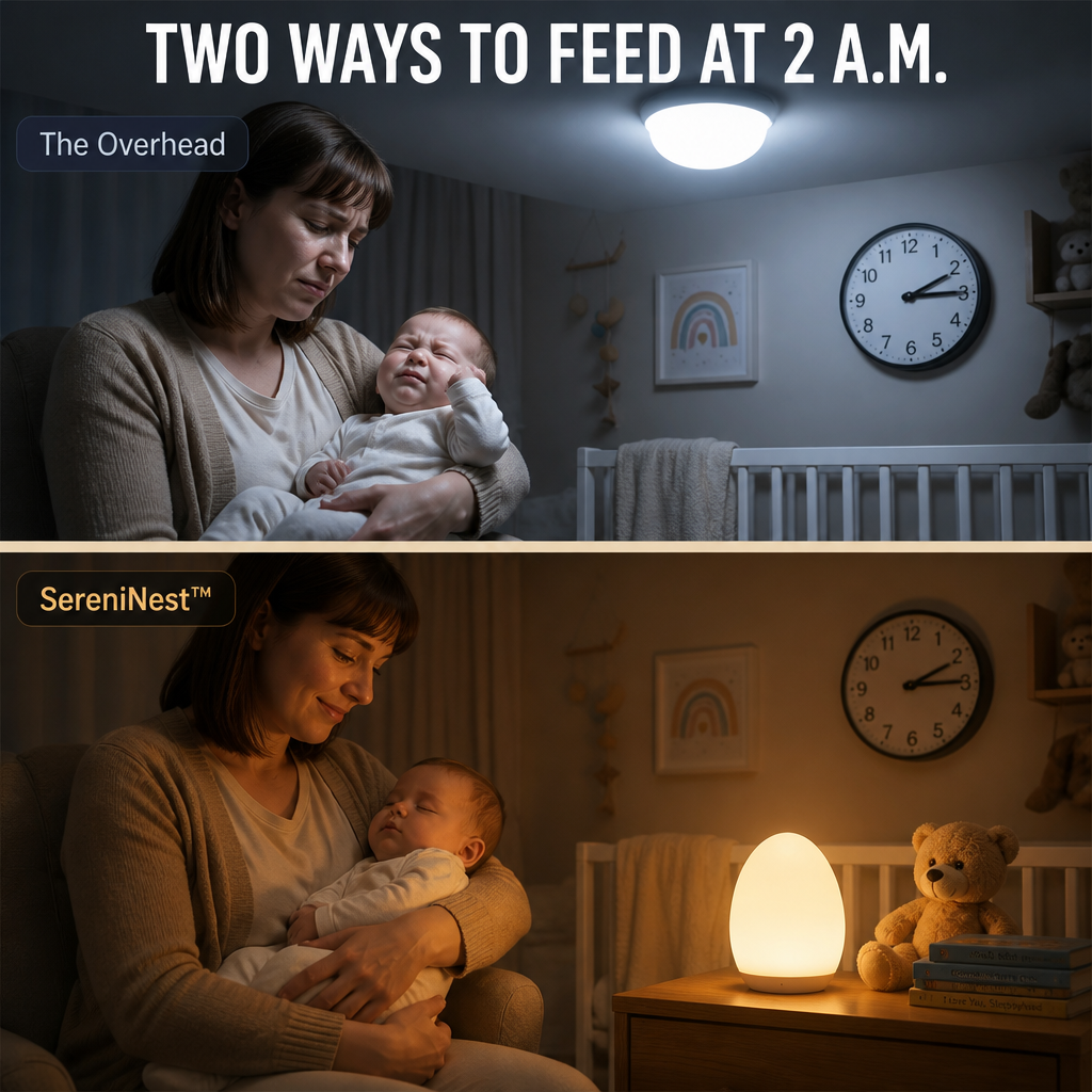 SereniNest™ — Gentle Nighttime Feeds Without Brightening the Baby