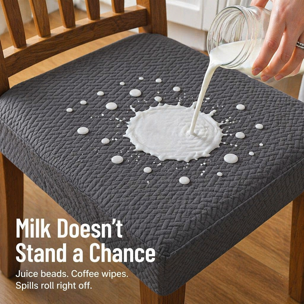 SlipGuard™ Jacquard Chair Covers — Protect Every Seat Against Spills, Stains & Sticky Hands