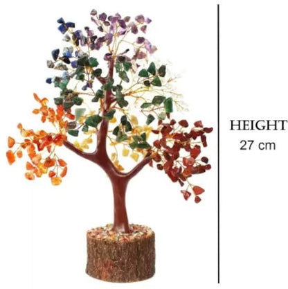Seven Chakra Gemstone Tree Natural Crystal 150 Beads Feng Shui Prosperity Tree 7 Chakra Home Decoration Healing- Dealswap
