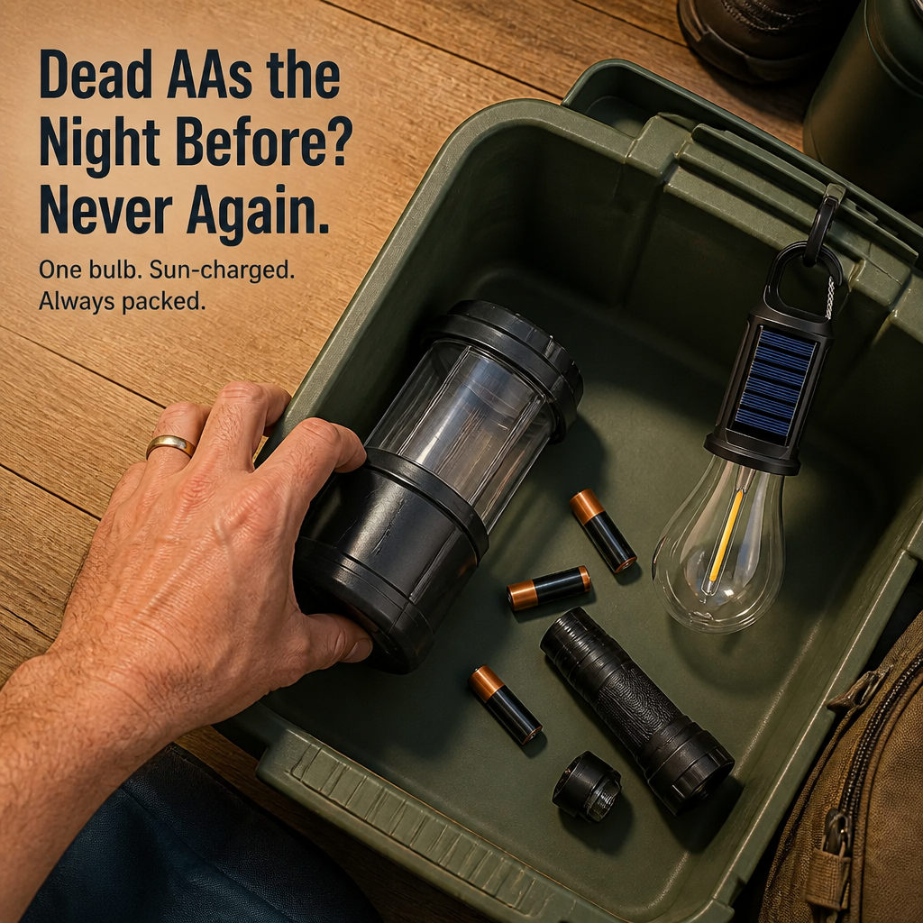 LumaVibe™ — Solar Clip-On Bulb Illuminates Entire Tent Overnight, Battery-Free