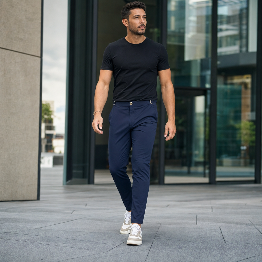 FlexiForm™ – Slim Stretch Pants with Side Buckle Adjustability