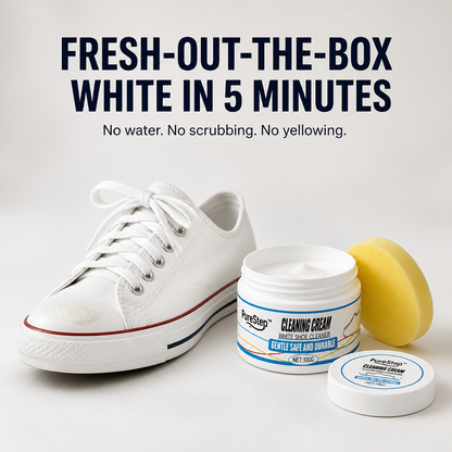 PureStep™ — Remove Dingy Yellow Stains & Revive White Sneakers in 5 Minutes