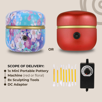 Poterio™ | Compact Portable Pottery Machine with FREE 8 Sculpting Tools