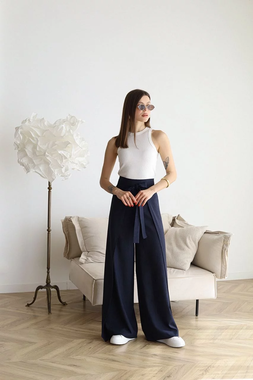 Lina™ – Linen Pants with Wide Cut