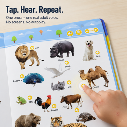 SpeakSpark™ — Trade Screen Time for 300+ English Words Kids Tap and Repeat