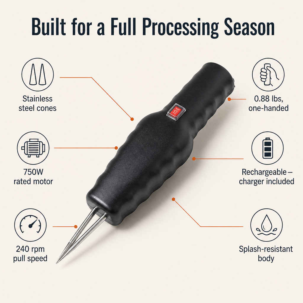 SwiftPluck™ — Remove Stubborn Pin Feathers Easily Without Tweezers or Torch