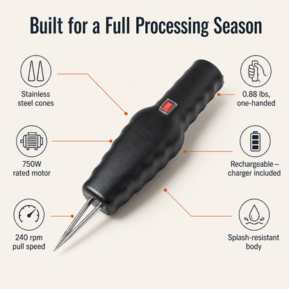 SwiftPluck™ — Remove Stubborn Pin Feathers Easily Without Tweezers or Torch