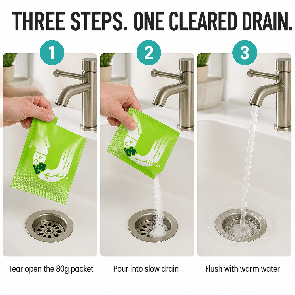 RapidFlowX™ — Break Down Hair, Grease & Sludge Fast Without Damaging Your Pipes