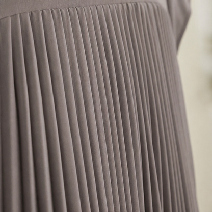 NovaLuma™ – Draped Pleated Two-Piece Outfit with Asymmetric Hem