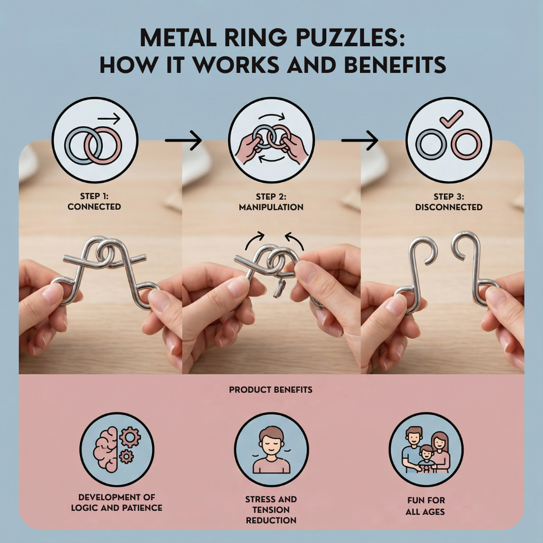 NeuroTwist™ Metal Ring Puzzle Set — Ignite Laser Focus and Unlock Your Brain’s True Power