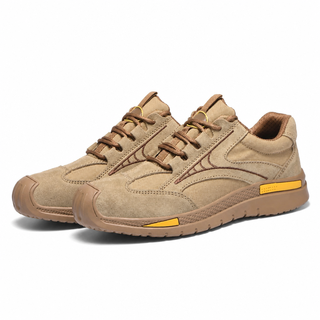 FortressStride™ – Ventilated Steel-Toe Work Shoes with Kevlar Puncture-Resistant Midsole