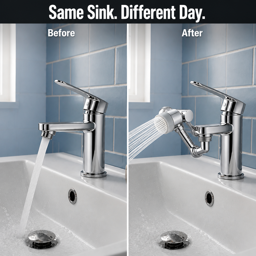 HydraFlex™ — Say Goodbye to Splashes, Access Every Sink Corner Instantly | 60-Day Guarantee