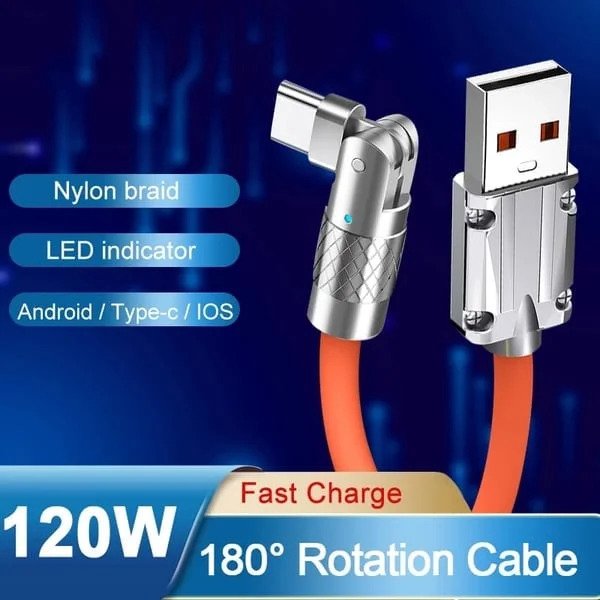 【LAST DAY SALE】180° Swivel Fast Charging Cable